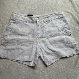 Women's White Linen Shorts